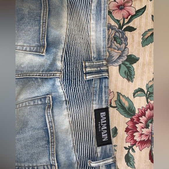 Authentic Balmain Slim Blue Ripped Jeans Size 34 - Picture 6 of 6